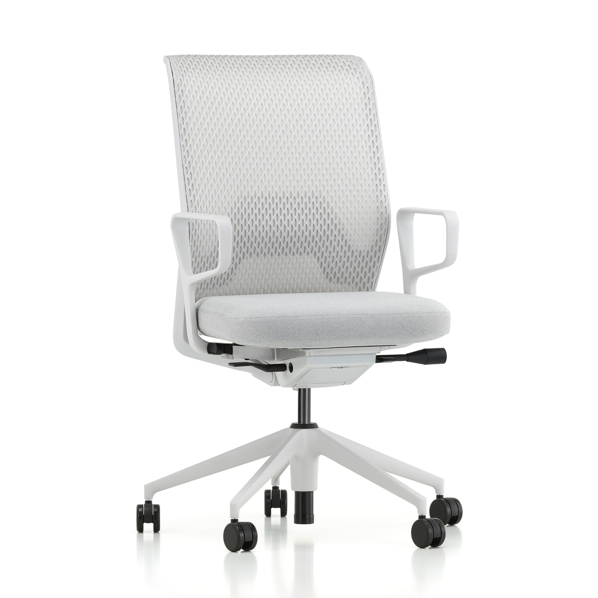 Vitra - ID-Stuhl Mesh | mit Sitztiefenverstellung / hellgrau / weiß