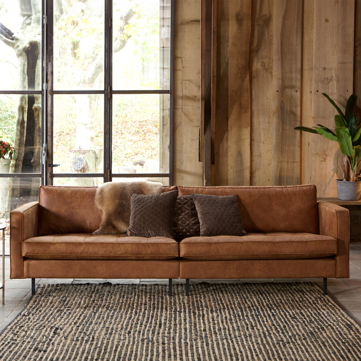 WOOOD - Rodeo Classic Sofa | Ecoleder cognac / 3-Sitzer