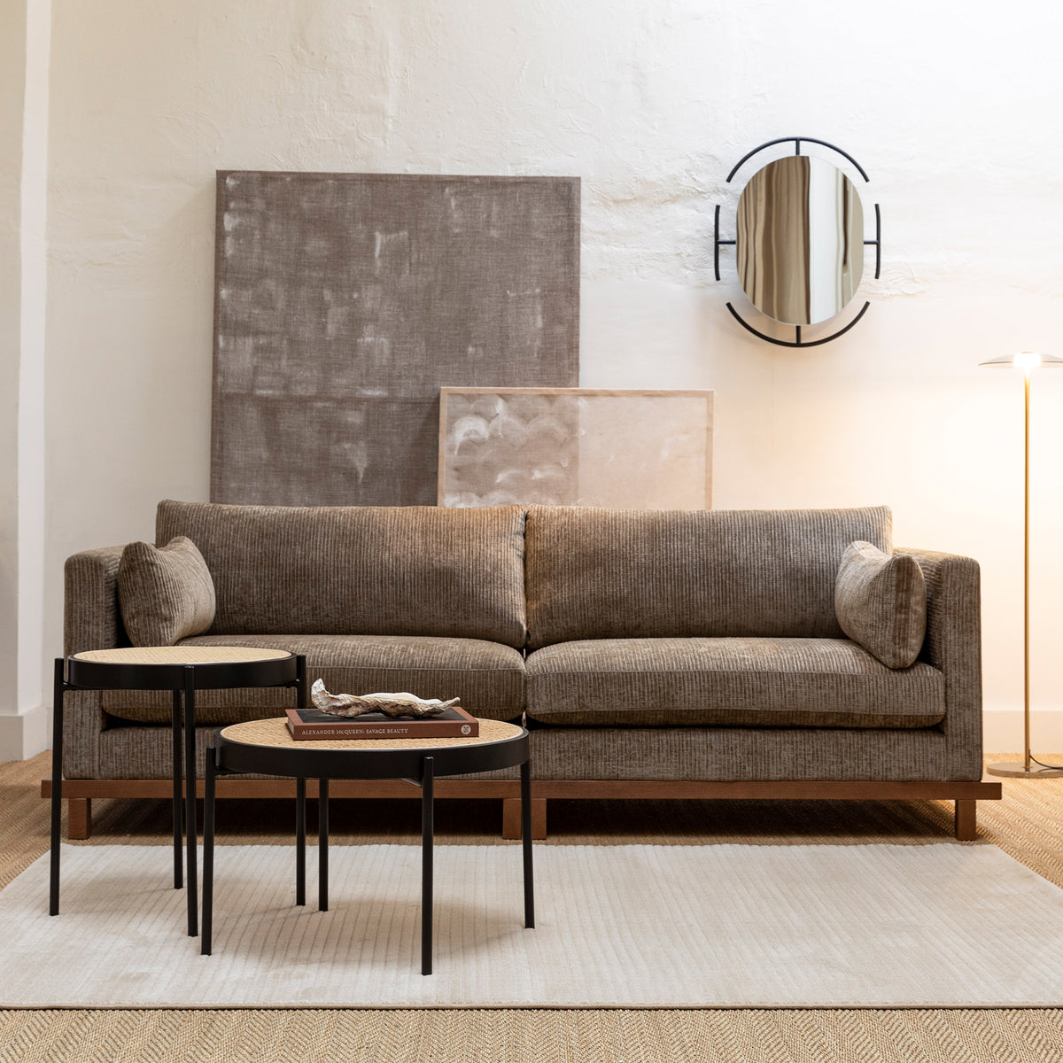 Zuiver - Blossom Sofa | 3-Sitzer / moss / Eiche dunkel
