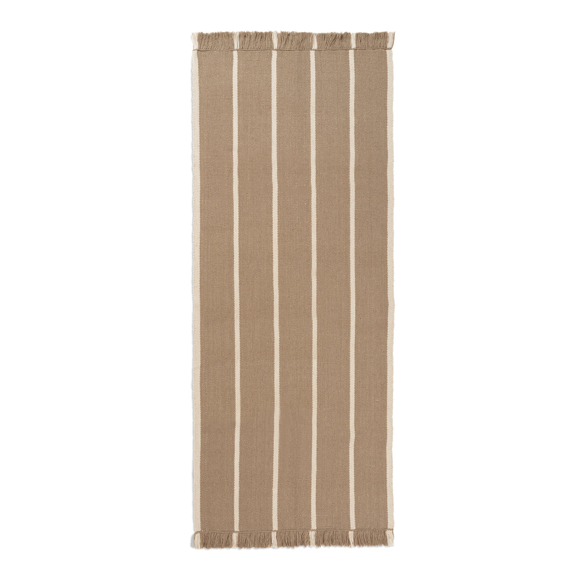 Ferm Living - Calm Kelim Teppichläufer | dark sand/off-white