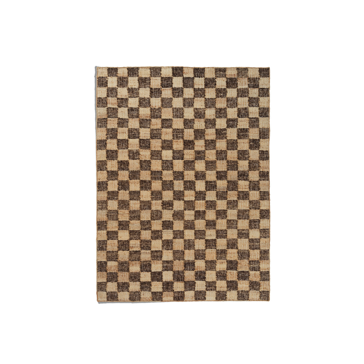 Ferm Living - Check Woll-Jute Teppich | 140 x 200 cm / coffee