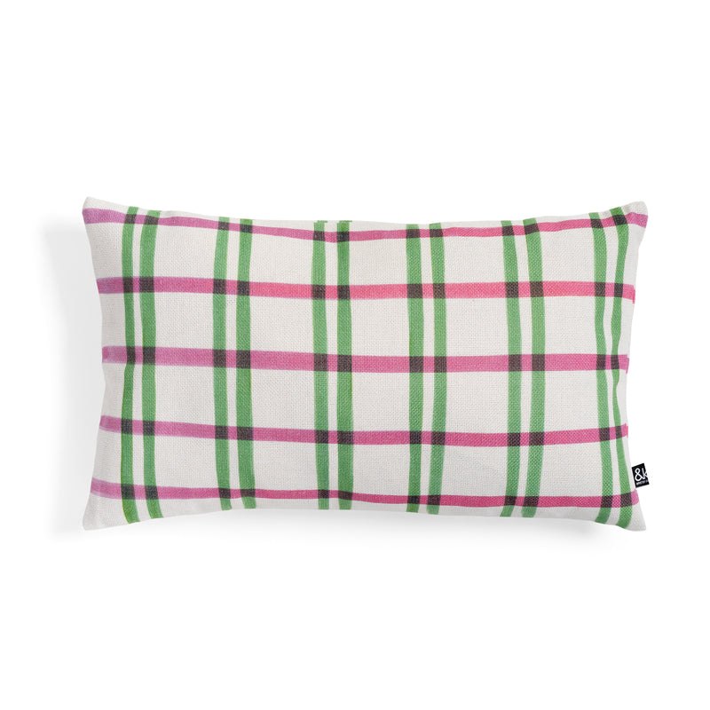 &amp;klevering - Clash Kissen | pink / grün