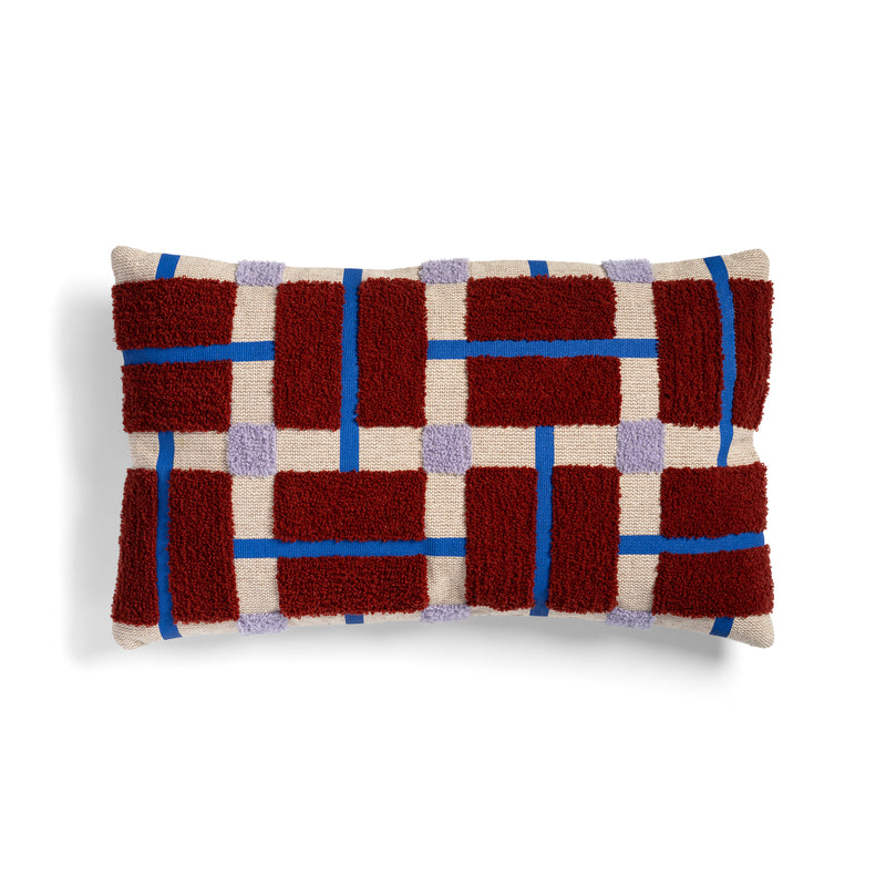 &amp;klevering - Plano Kissen | rot / blau