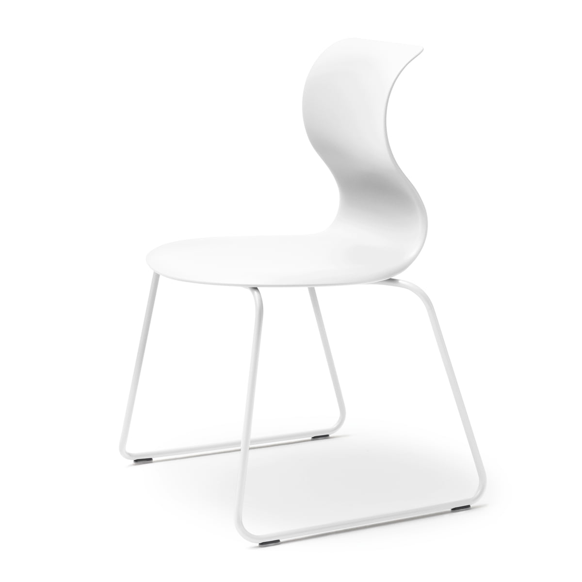 Flötotto – Chaise Pro 6, piètement blanc neige, coque de siège blanc neige