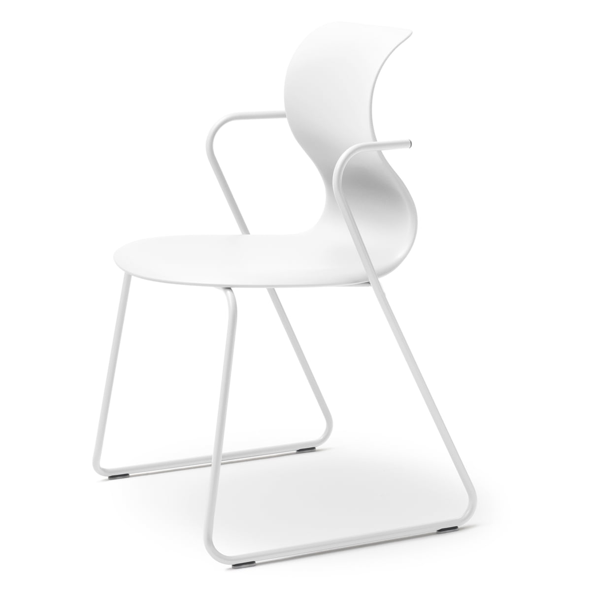 Flötotto – Chaise Pro 6 avec accoudoirs, renforcement latéral blanc neige, coque de siège blanc neige