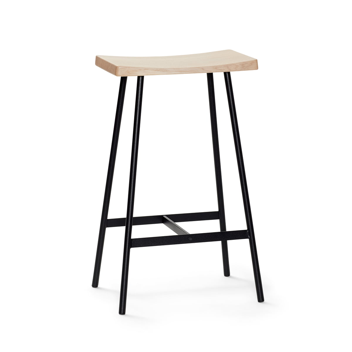 Andersen furniture - Tabouret de bar hc2 h 65 cm, chêne pigmenté blanc / acier noir