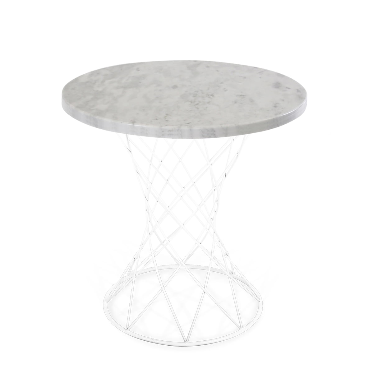 Ox Denmarq - Merge Table d'appoint Tall, Ø 50 x H 50 cm, blanc / marbre blanc