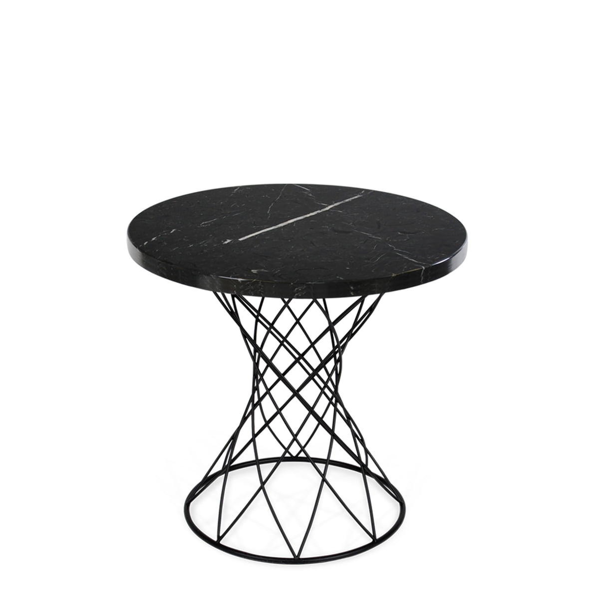 Ox Denmarq - Merge Table d'appoint, Ø 40 x H 40 cm, noir / marbre noir