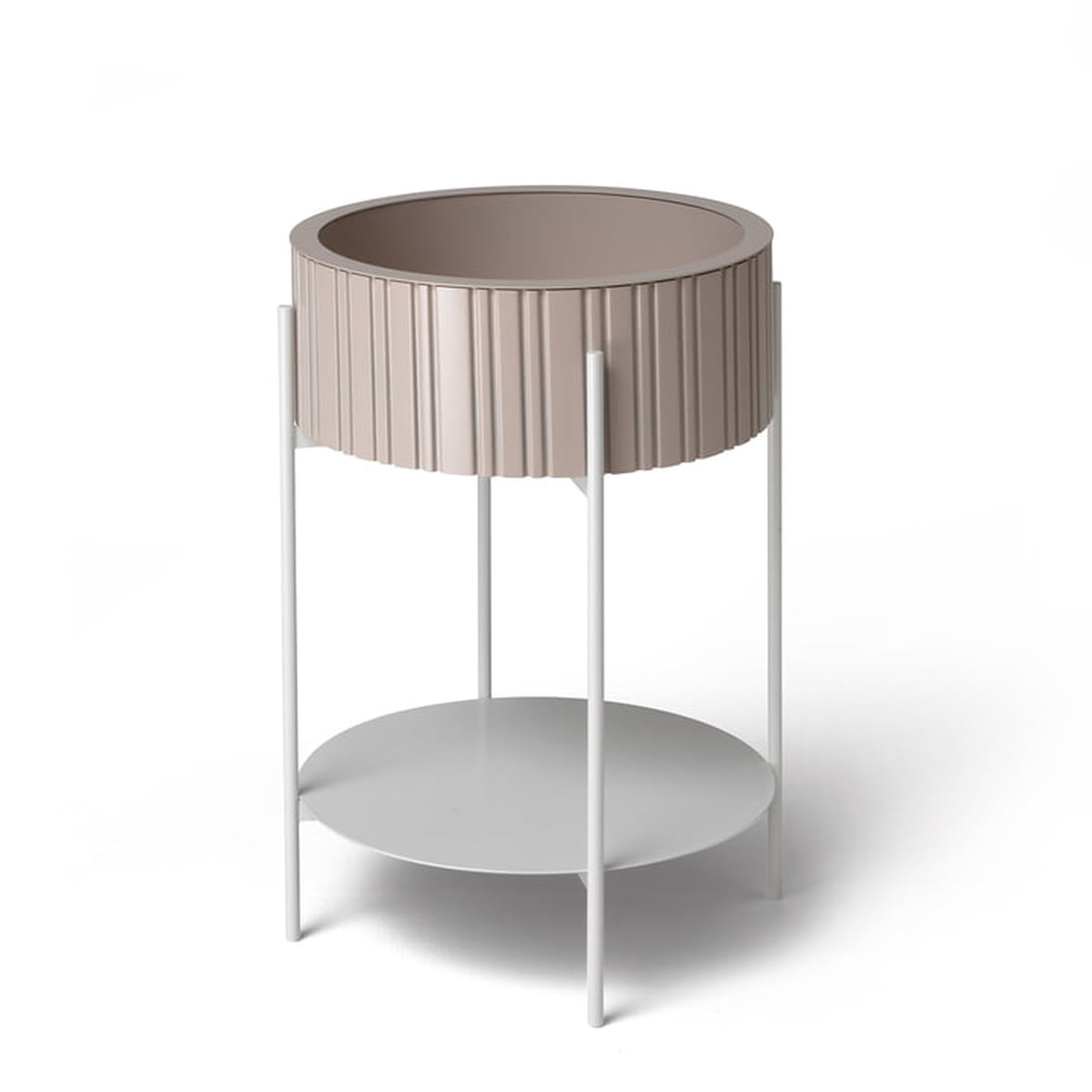 Müller Möbelfabrikation - TWIST Table d'appoint Box avec rangement, rose poudre / blanc signal