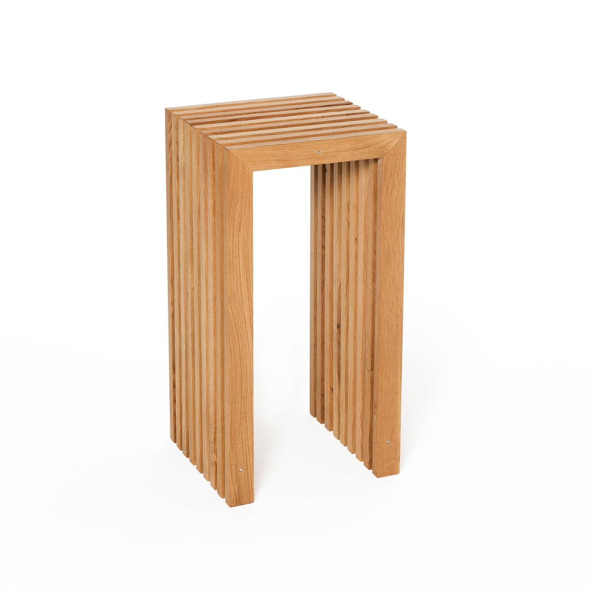 Raumgestalt - Chaise de bar en lamelles de chêne, H 64 cm, chêne huilé